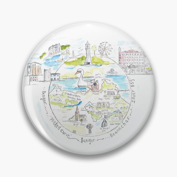 Item preview, Bangor Illustrated Map Northern Ireland designed and sold by DebTheZeb.