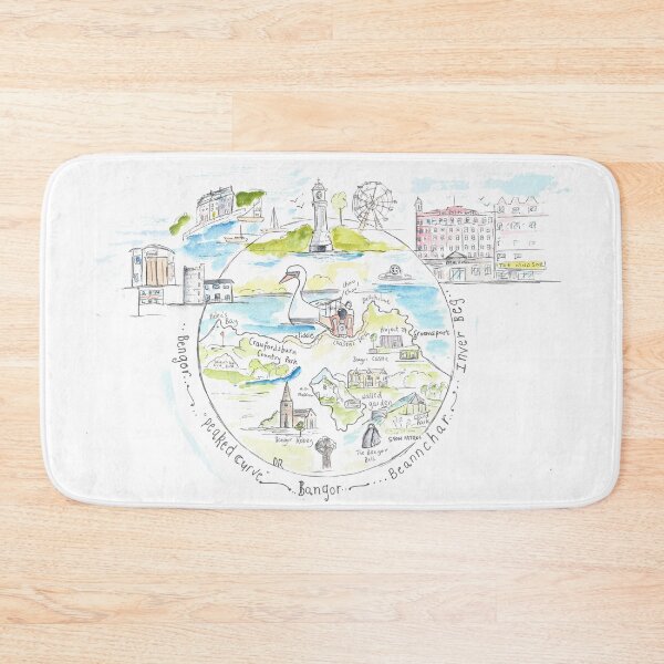 Item preview, Bangor Illustrated Map Northern Ireland designed and sold by DebTheZeb.