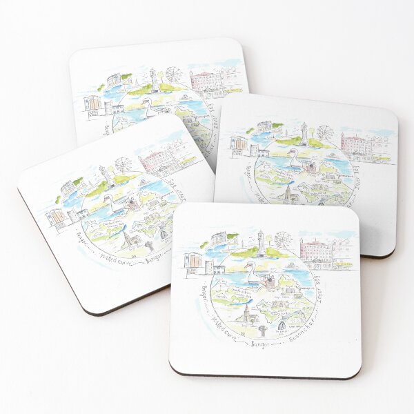 Item preview, Bangor Illustrated Map Northern Ireland designed and sold by DebTheZeb.