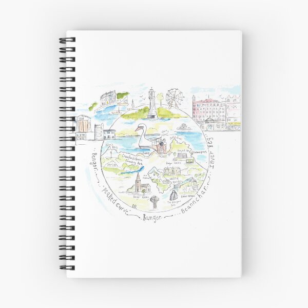 Item preview, Bangor Illustrated Map Northern Ireland designed and sold by DebTheZeb.