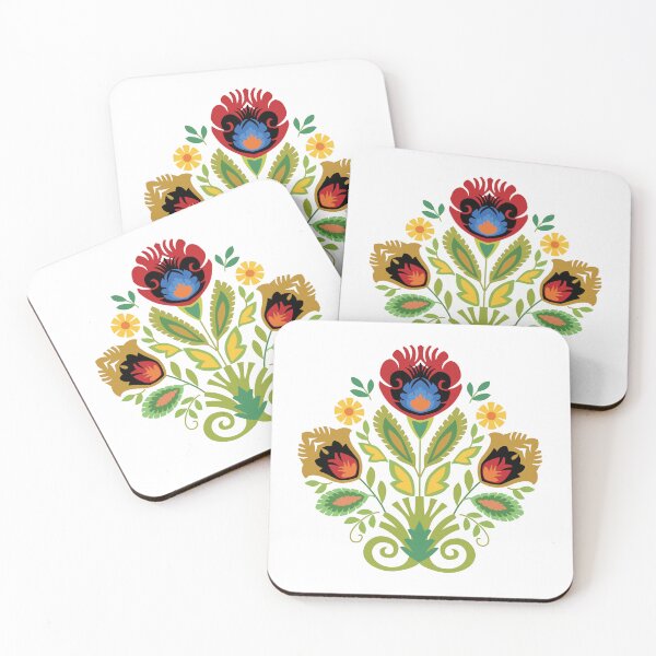 Item preview, Polish Floral Dark Red Papercut Design designed and sold by Barbara Pixton.
