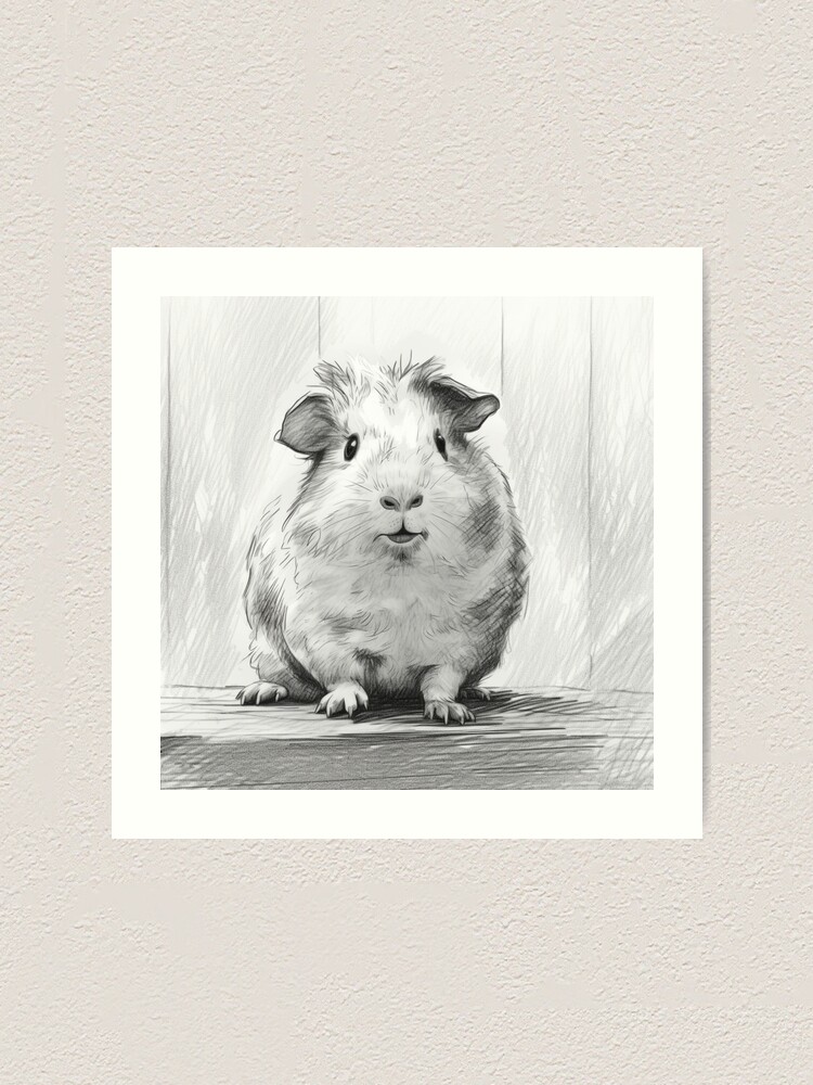 Cute guinea pig: Pippin Art Print