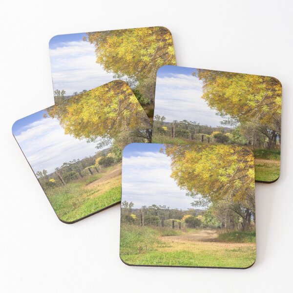 Item preview, Open rusty farm gate on a sunny autumn day in a rural setting designed and sold by ArtyBuys.