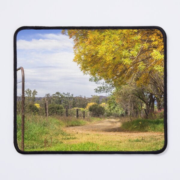 Item preview, Open rusty farm gate on a sunny autumn day in a rural setting designed and sold by ArtyBuys.