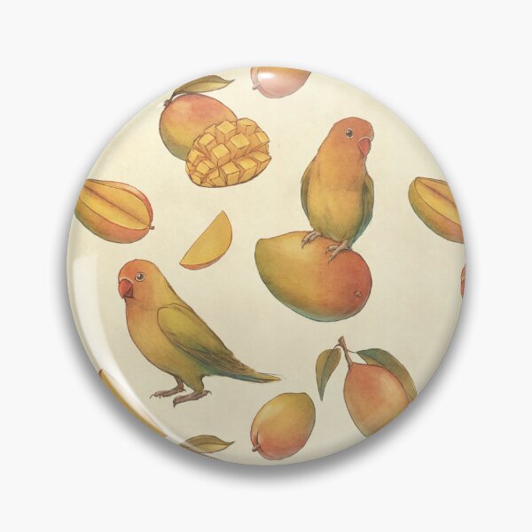 Item preview, Mango and Lovebird Parrot Seamless Pattern (Cream) designed and sold by Mazarineart.