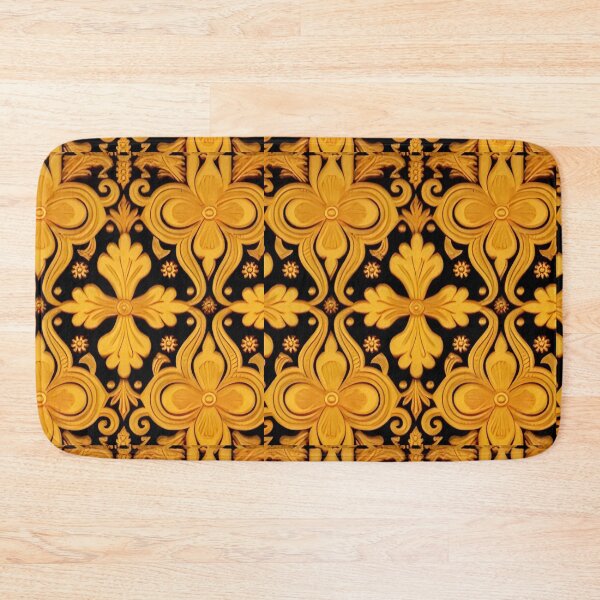 Item preview, Gold and Black Russian Fairytale Art Design, Hohloma Inspired, Flowers, Hour Glass Shape designed and sold by MiracleROLArt.