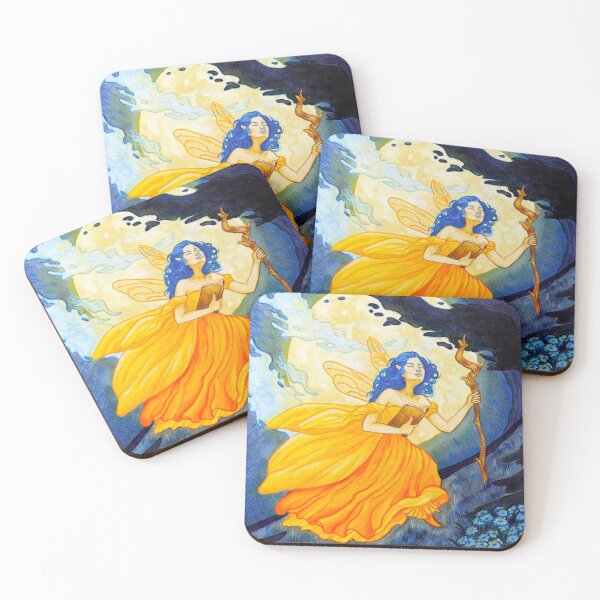 Item preview, Enchanted Fairy in Moonlight. Magical nature goddess. Fairytale painting designed and sold by Alika's  Garden.