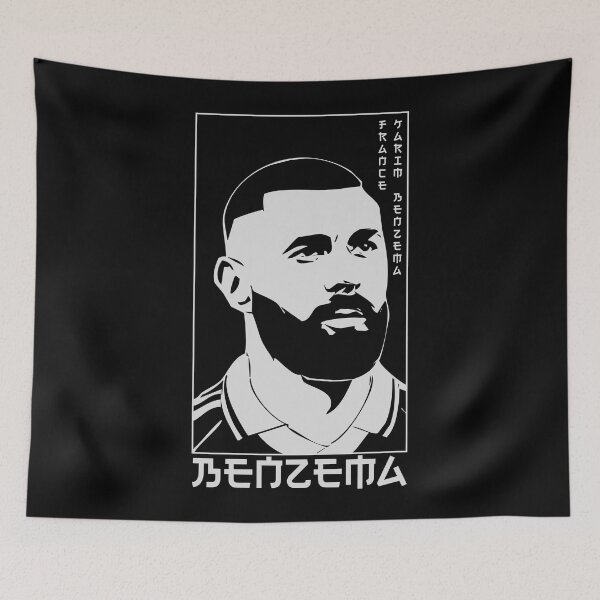Item preview, Karim Benzema Japanese Style Portrait art illustration designed and sold by 442workshop.