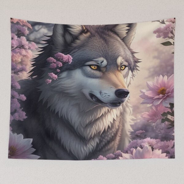 Item preview, Whispers of Nature: A Wolf's Silent Conversation with Flowers designed and sold by Angelle55.