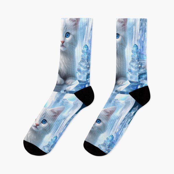 Item preview, Kitten Mayla with ice palace, northern lights and ice crystals designed and sold by YuniaMiyu.