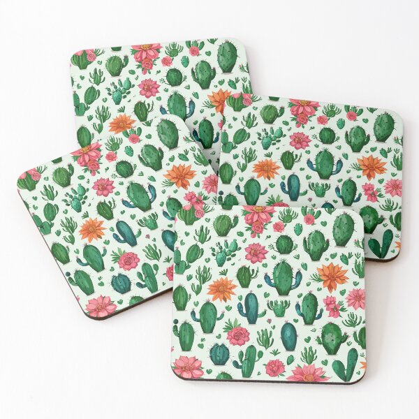 Item preview, Cactus and flowers pattern designed and sold by stickerbuddy01.