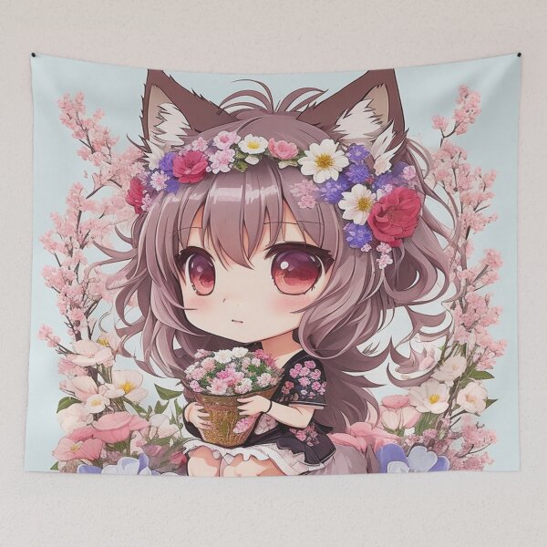 Item preview, Wolf With Flowers Girls designed and sold by Angelle55.