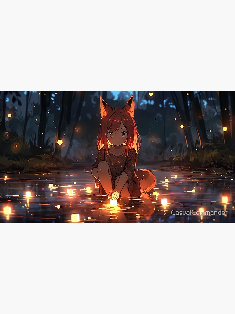 Thumbnail 3 of 3, Photographic Print, Night's Enchantment: A Kitsune's Reverie designed and sold by CasualCommander.