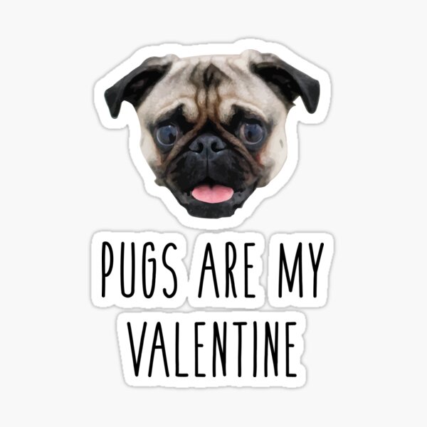 Vista previa del artículo con la obra «Pugs Are My Valentine», diseñado y vendido por anthonymzubia.