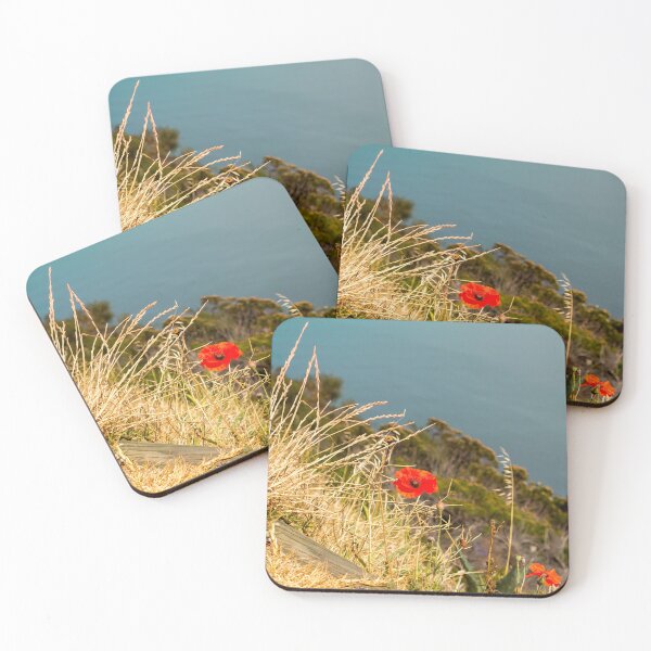 Item preview, Poppy flower on a sunny hill overlooking the ocean designed and sold by ArtyBuys.