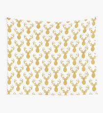Mounted Deer Gold Wall Tapestry