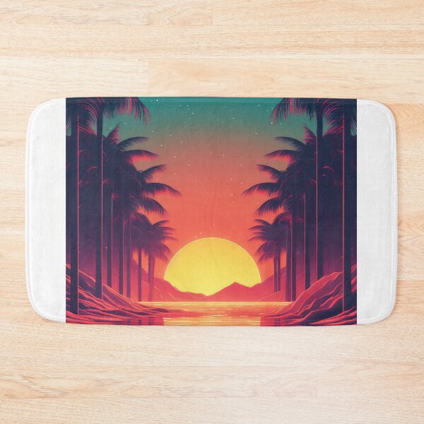Item preview, Sunset, palm trees, retro wave designed and sold by JoBlack1.