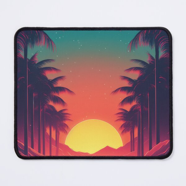 Item preview, Sunset, palm trees, retro wave designed and sold by JoBlack1.