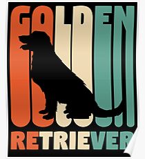 Vintage Golden Retriever T-Shirt Retro Golden Retriever Gift Poster