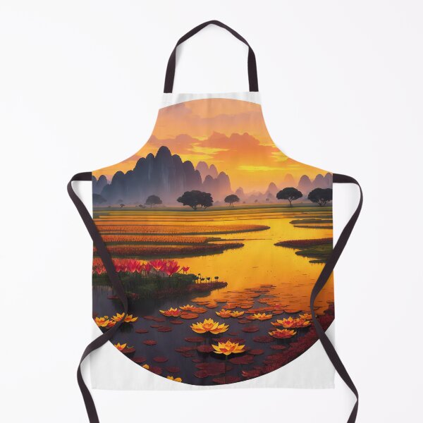 Item preview, Serenity in Bloom: A Captivating Lotus Farm Landscape designed and sold by WASjourney.