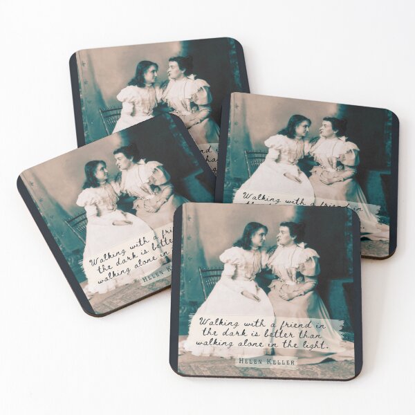 Item preview, Copy of Helen Keller portrait and  quote: Walking with a friend in the dark is better... designed and sold by artbleed.
