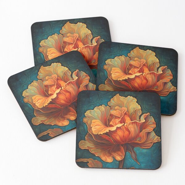Item preview, Orange Rose on Blue designed and sold by MargaretWiktor.