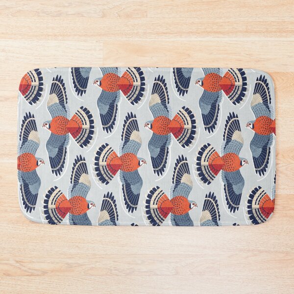 Item preview, American kestrel // bunny grey background grey pastel blue beige and orange sparrow hawk falcon flying bird of prey designed and sold by SelmaCardoso.