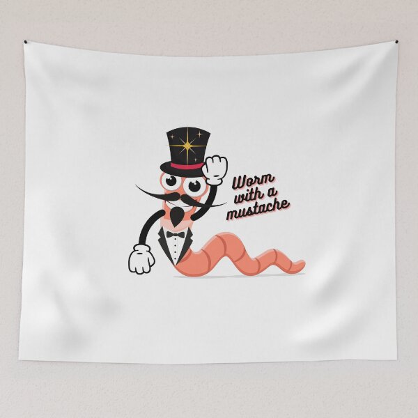 Item preview, Worm with a Mustache in a Tuxedo and a Top Hat designed and sold by GorinART.