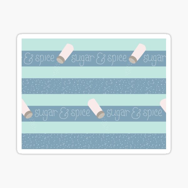 Sugar and Spice Stripe Blue Sticker