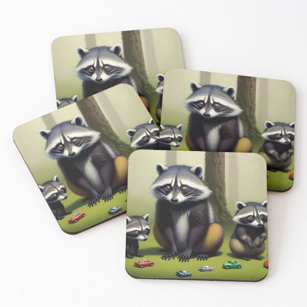 Item preview, Raccoons and Cars designed and sold by JFox-Ai.