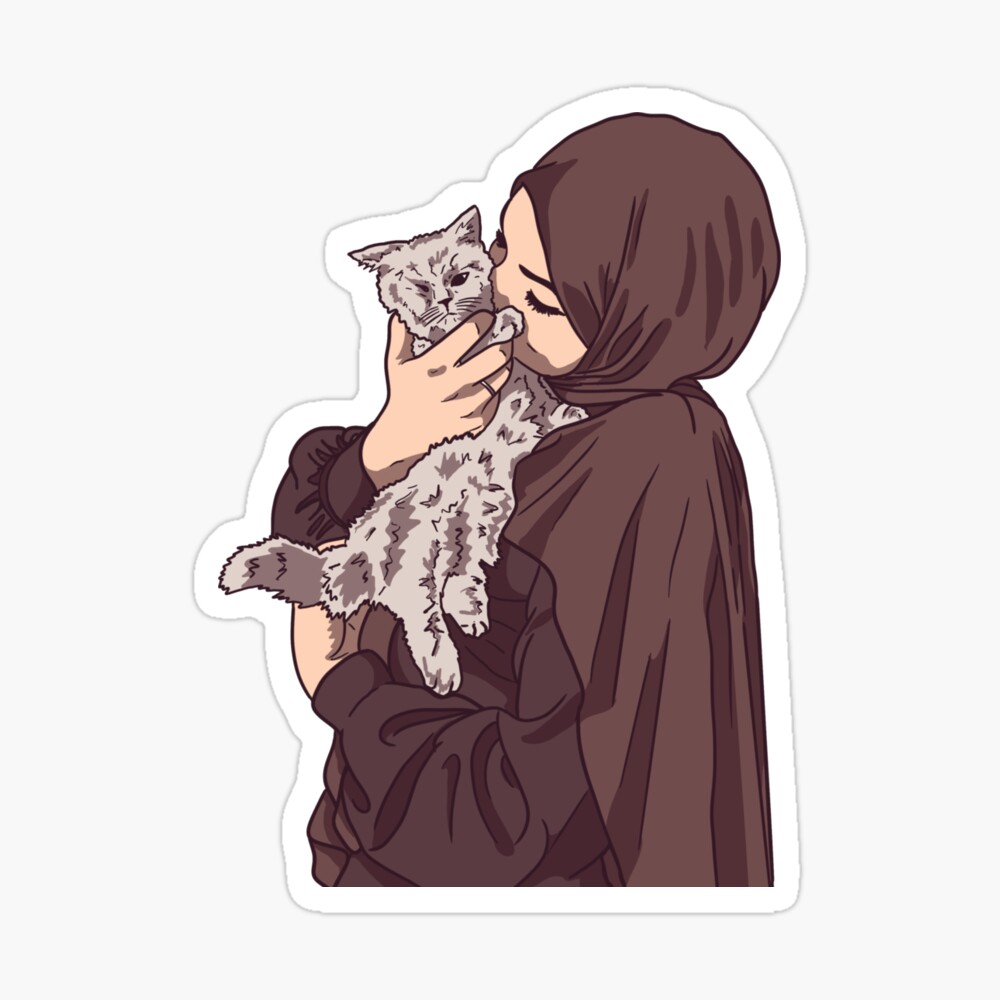 HIJABI GIRL WITH CAT Poster by WABEY | Redbubble