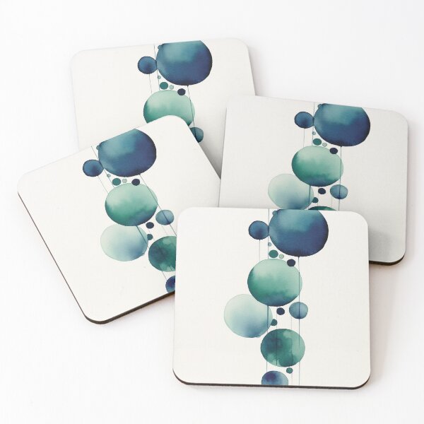 Item preview, Blue and green abstract circles designed and sold by PaperDecor.