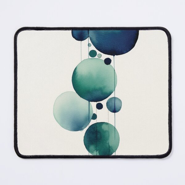 Item preview, Blue and green abstract circles designed and sold by PaperDecor.