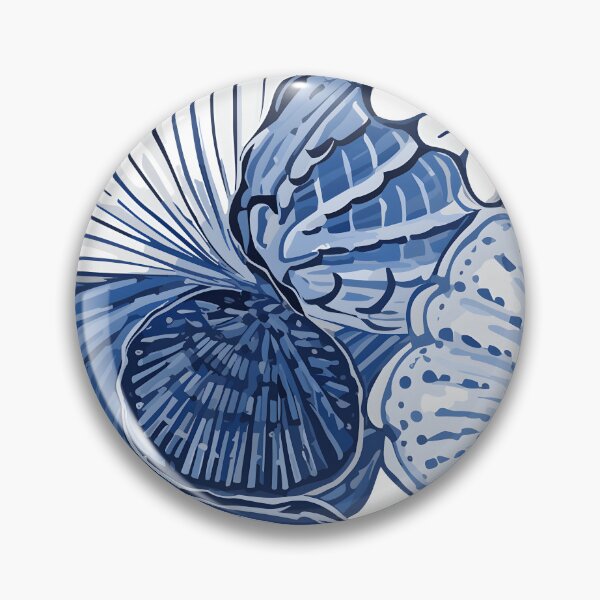Item preview, White and Blue Ocean Seashells Pattern designed and sold by palaco210.