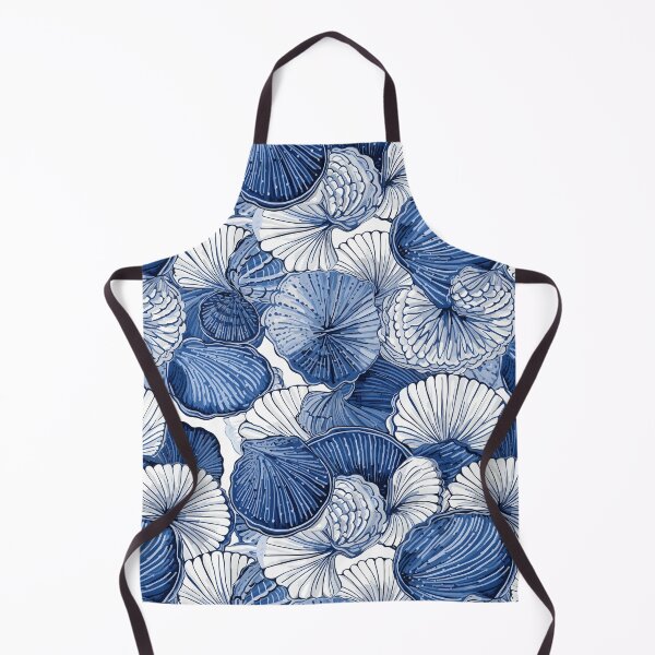 Item preview, White and Blue Ocean Seashells Pattern designed and sold by palaco210.