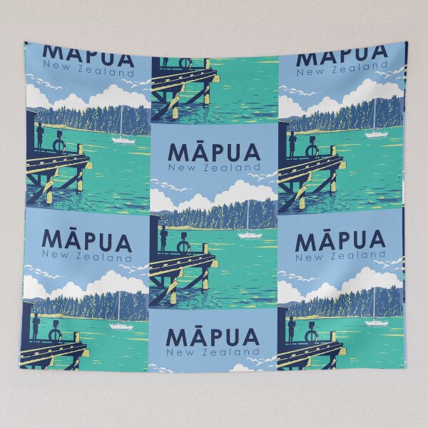 Item preview, Mapua New Zealand Travel Art Vintage designed and sold by KrisSidDesigns.