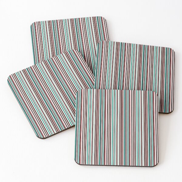 Artikelvorschau, Stripes Teal Red Black White entworfen und verkauft von melridger.
