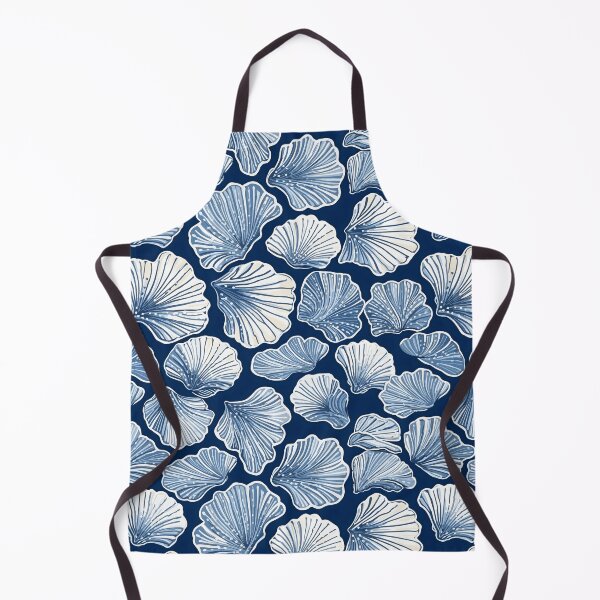Item preview, White and Blue Ocean Seashells Pattern designed and sold by palaco210.