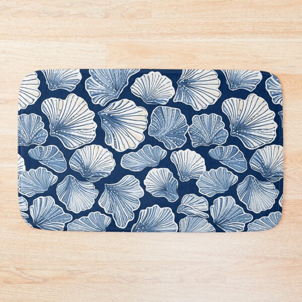 Item preview, White and Blue Ocean Seashells Pattern designed and sold by palaco210.
