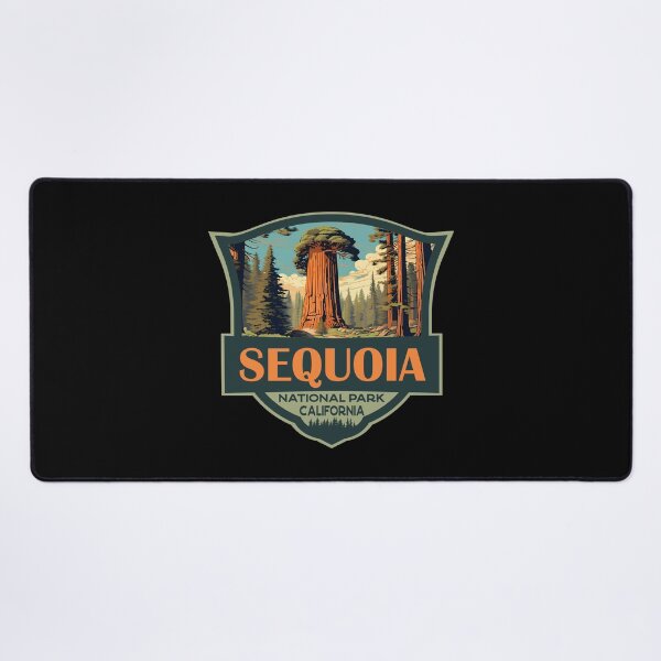 Item preview, Sequoia National Park Illustration Travel Retro Badge designed and sold by KrisSidDesigns.