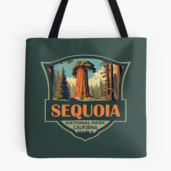 Item preview, Sequoia National Park Illustration Travel Retro Badge designed and sold by KrisSidDesigns.