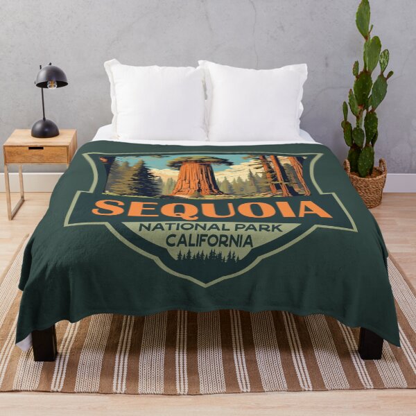 Item preview, Sequoia National Park Illustration Travel Retro Badge designed and sold by KrisSidDesigns.