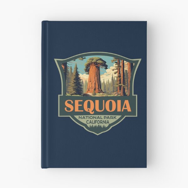 Item preview, Sequoia National Park Illustration Travel Retro Badge designed and sold by KrisSidDesigns.