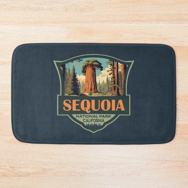 Item preview, Sequoia National Park Illustration Travel Retro Badge designed and sold by KrisSidDesigns.