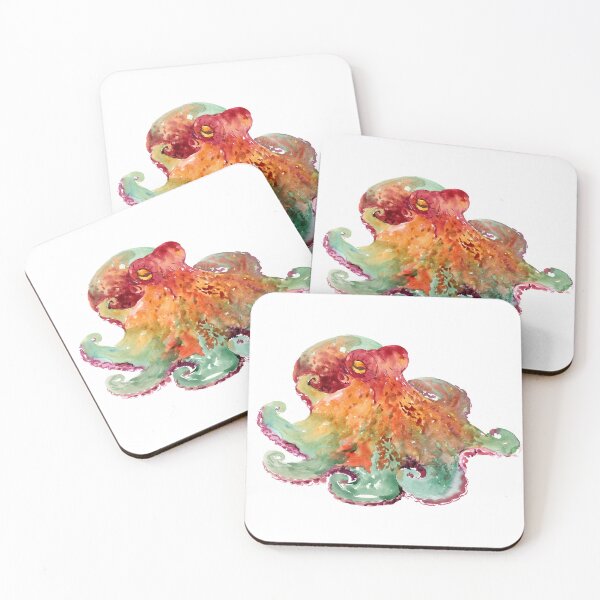 Item preview, Octopus, Orange Green illustration designed and sold by surenart.