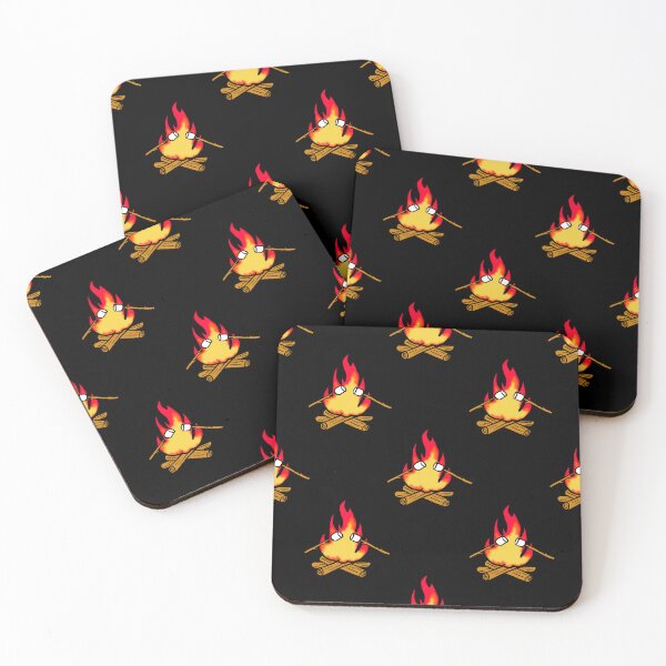 Item preview, Campfire with marshmallows pattern on black designed and sold by Quick Brown Fox Canada.