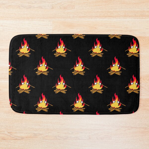 Item preview, Campfire with marshmallows pattern on black designed and sold by Quick Brown Fox Canada.