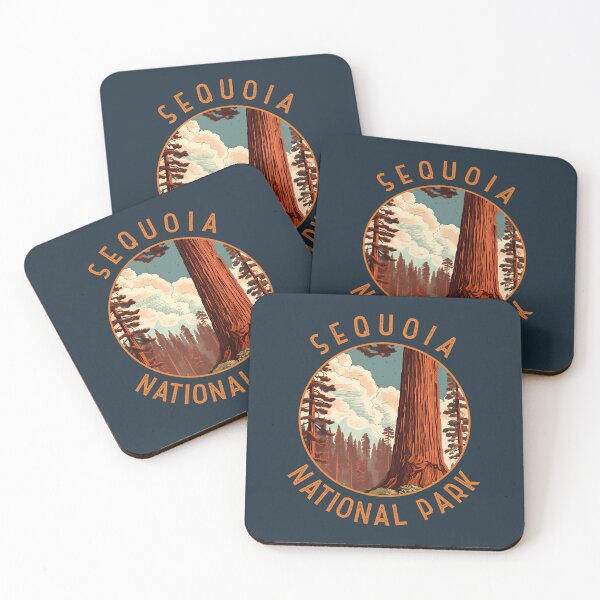 Item preview, Sequoia National Park Illustration Distressed Circle designed and sold by KrisSidDesigns.