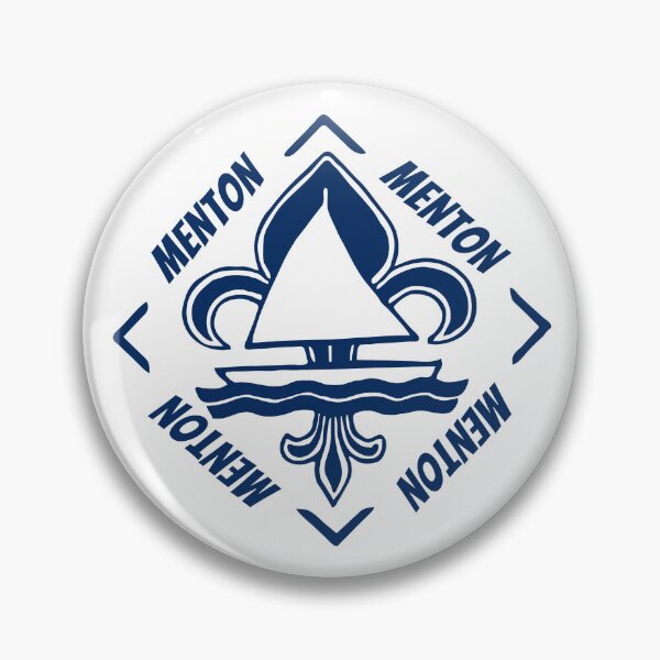 Item preview, Menton Monaco, Provence Alpes Cote d'Azur, France, Mediterranean Sea - French Seaside Resort - Navy Blue Vintage Sailor Logo - Sailing Boat with Heraldic Lily designed and sold by Vintage-TM.