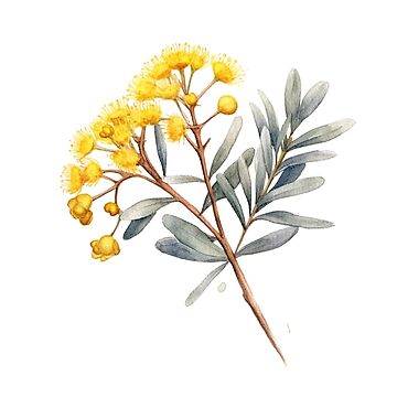 Artwork thumbnail, Native Australian Flora, Flower, Golden Wattle (Acacia pycnantha) by PapuruDesigns